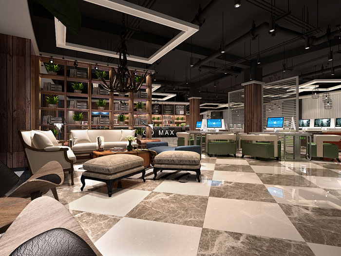 沈阳西格网咖室内装修设计案例效果图